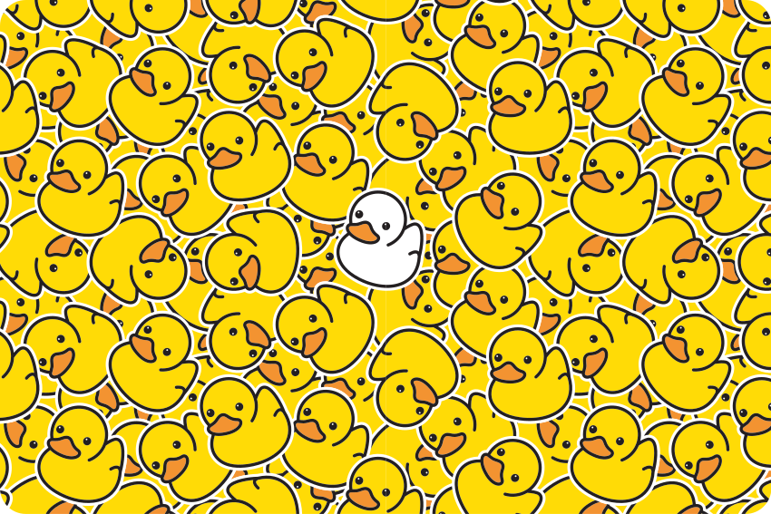 Cute white duck animal vinyl rug - TenStickers