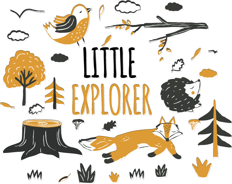 Little explorer animal vinyl rug - TenStickers