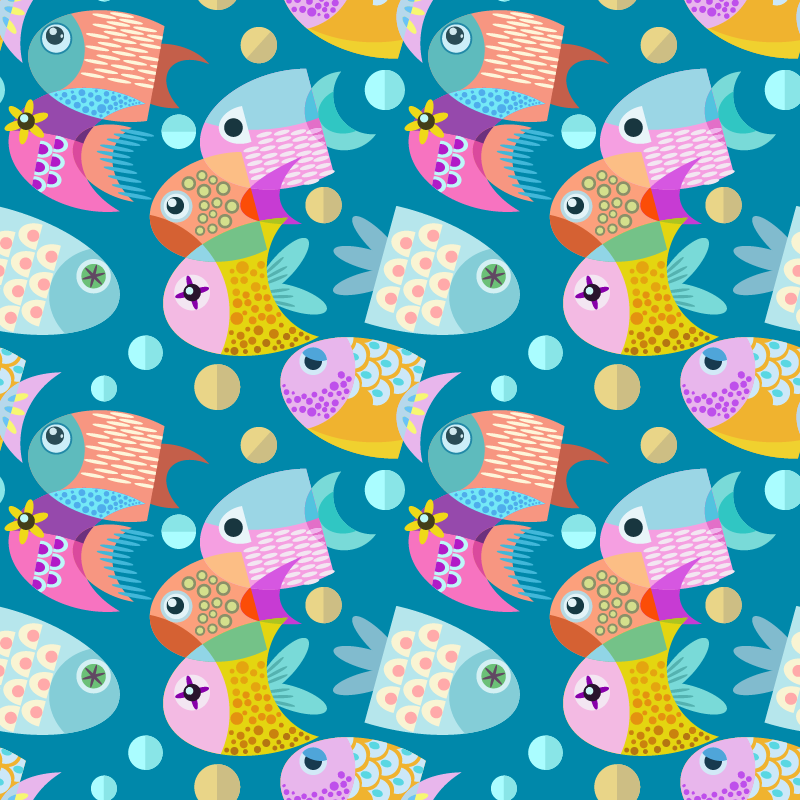 Animal vinyl rug fish for children - TenStickers