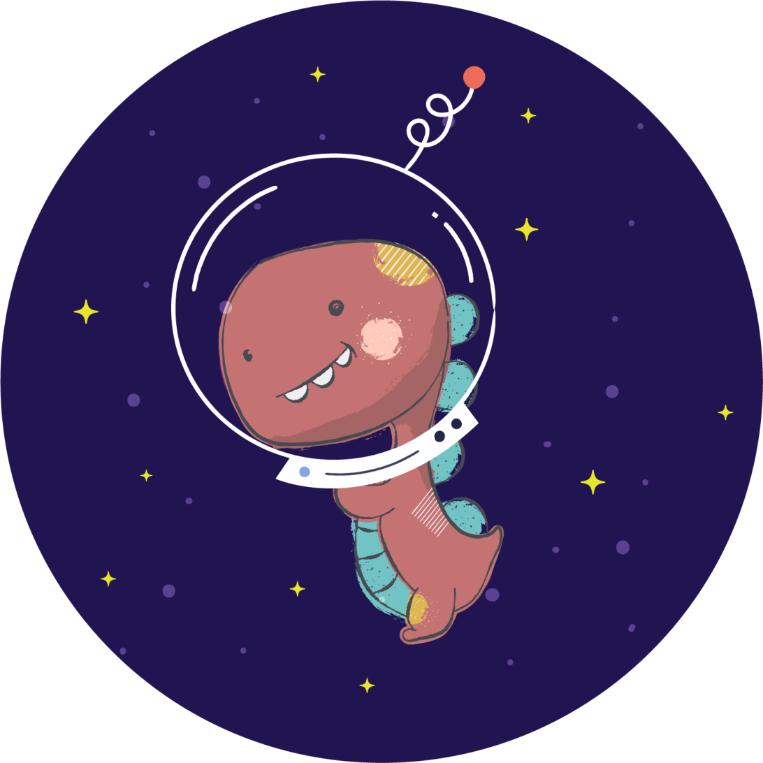 Space t-rex animal vinyl rug - TenStickers