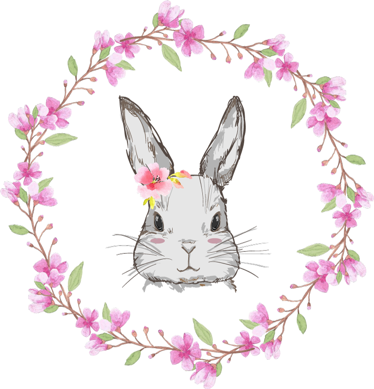 Animal vinyl rug wild africa bunny girl - TenStickers