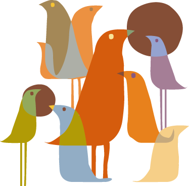 Birds minimalist style animal vinyl rug - TenStickers