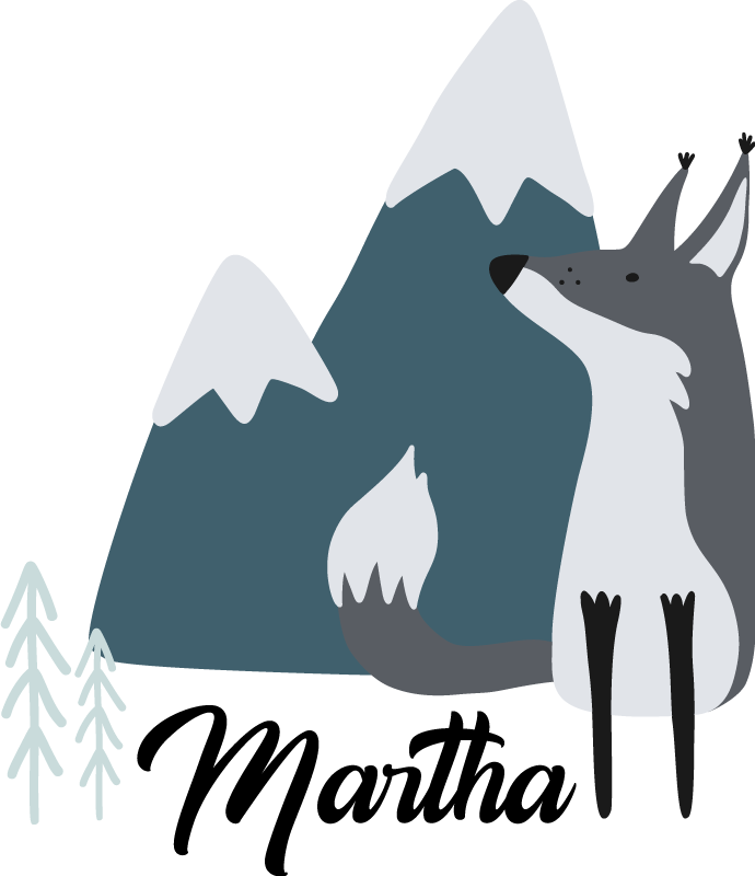 Nordic snow fox animal vinyl rug - TenStickers