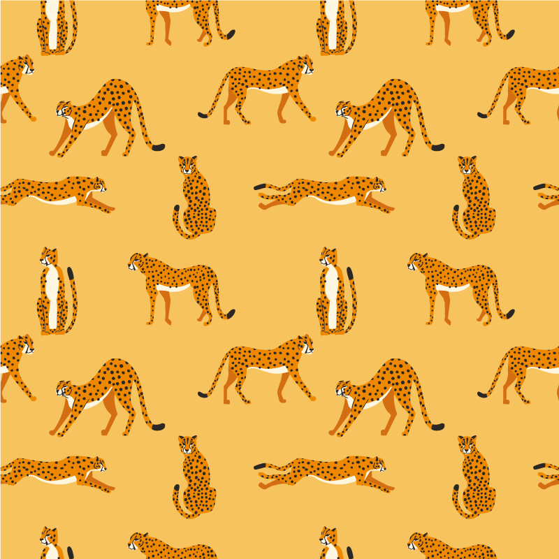 Animal vinyl rug with yellow leopard pattern - TenStickers
