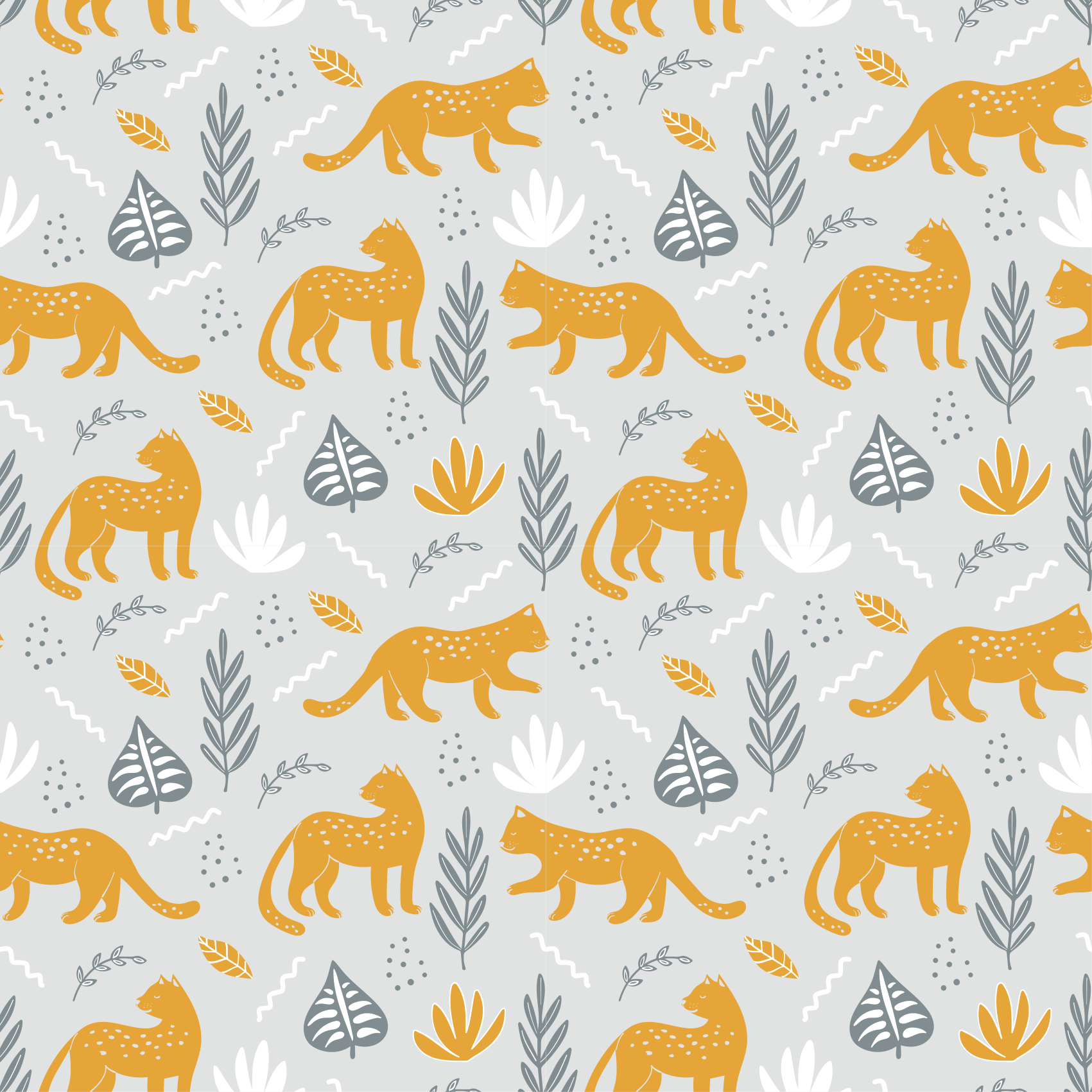 Animal vinyl rug leopard walk light background - TenStickers