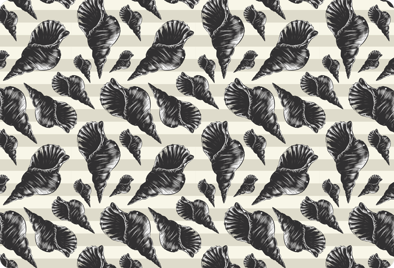 Animal vinyl rug hand-drawn vintage seashell - TenStickers