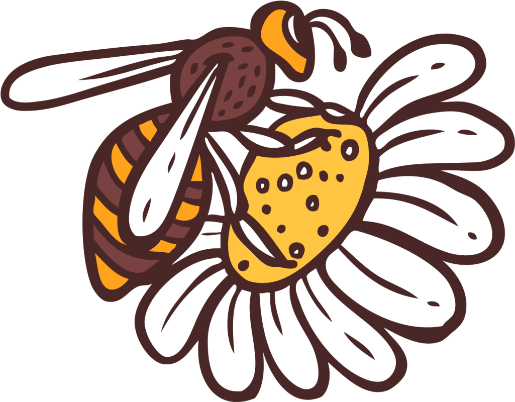 Animal vinyl rug bee on flower - TenStickers