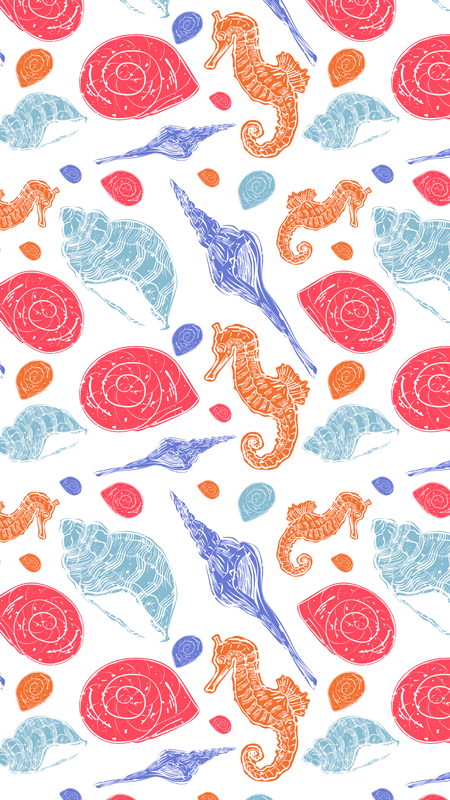 Animal vinyl rug undersea mosaic - TenStickers