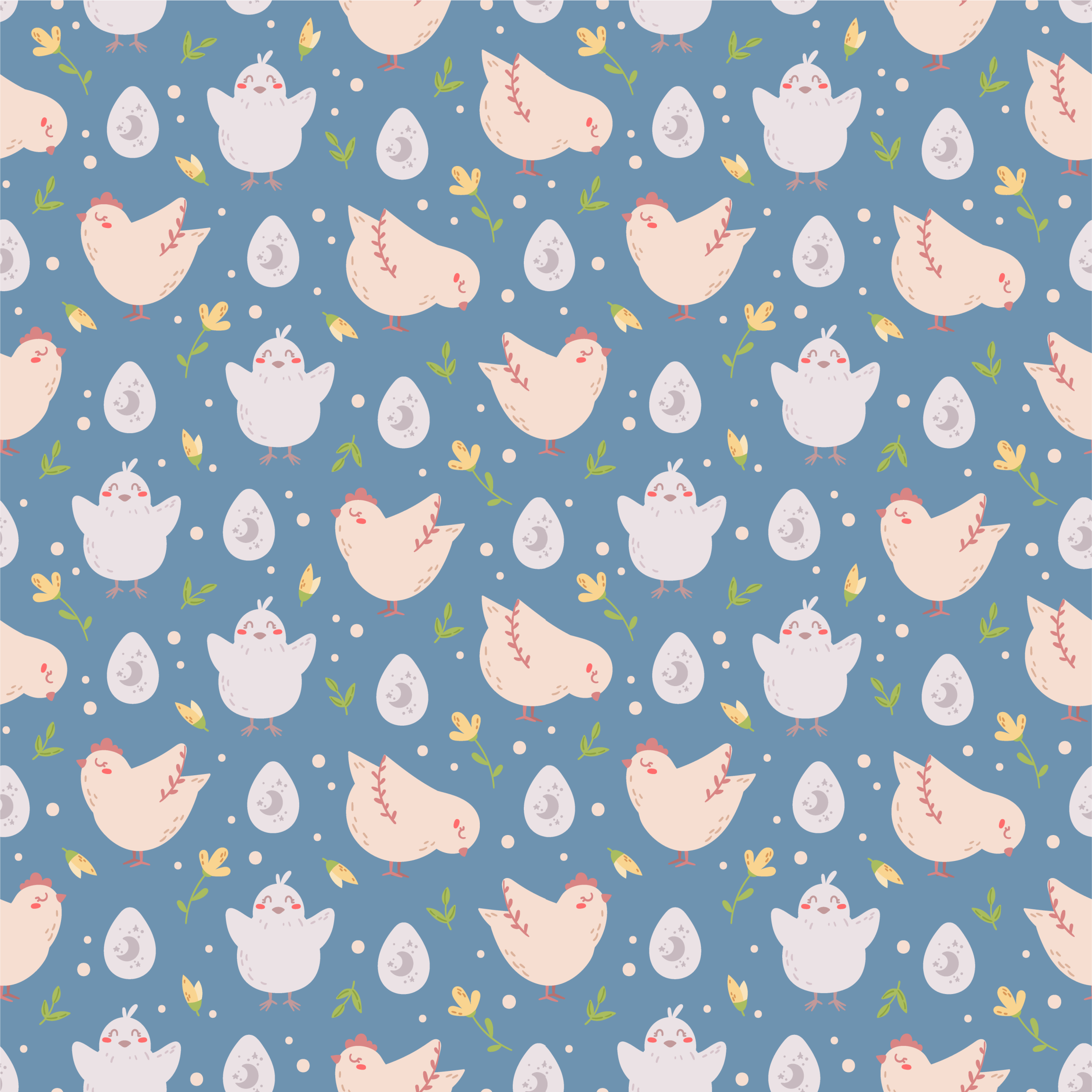 Animal vinyl rug with chicken characters for kids - TenStickers