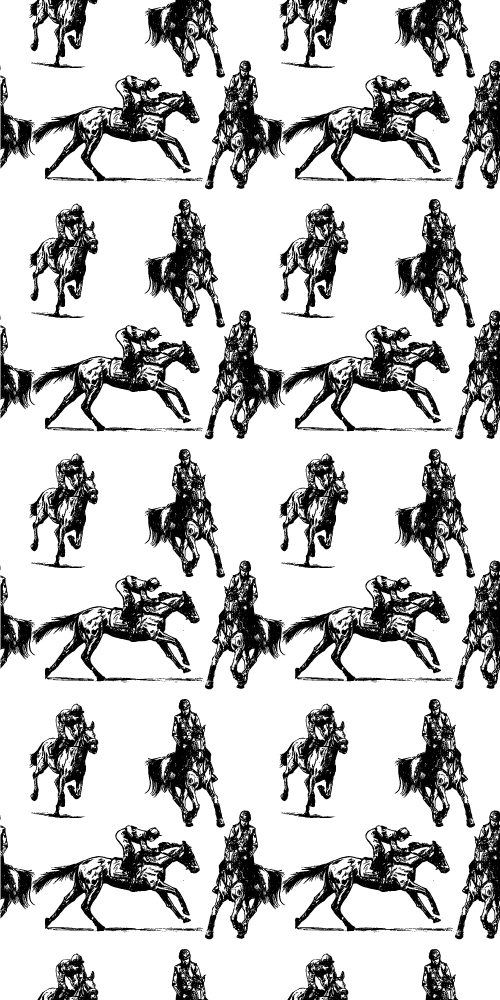 Animal vinyl rug with black and white horse design - TenStickers