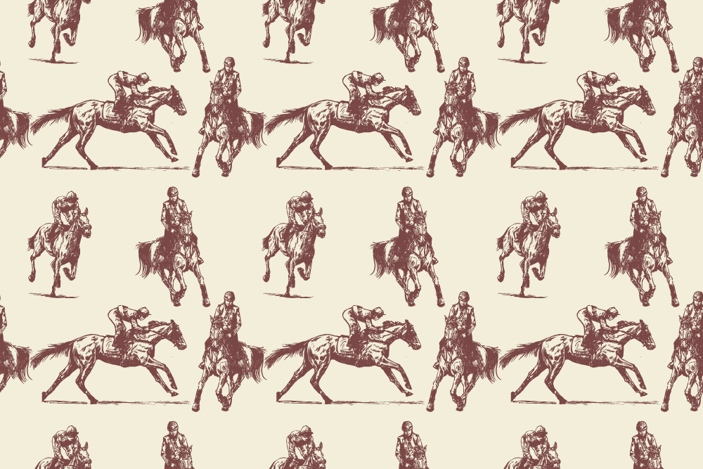 Animal vinyl rug in beige and brown horse pattern - TenStickers