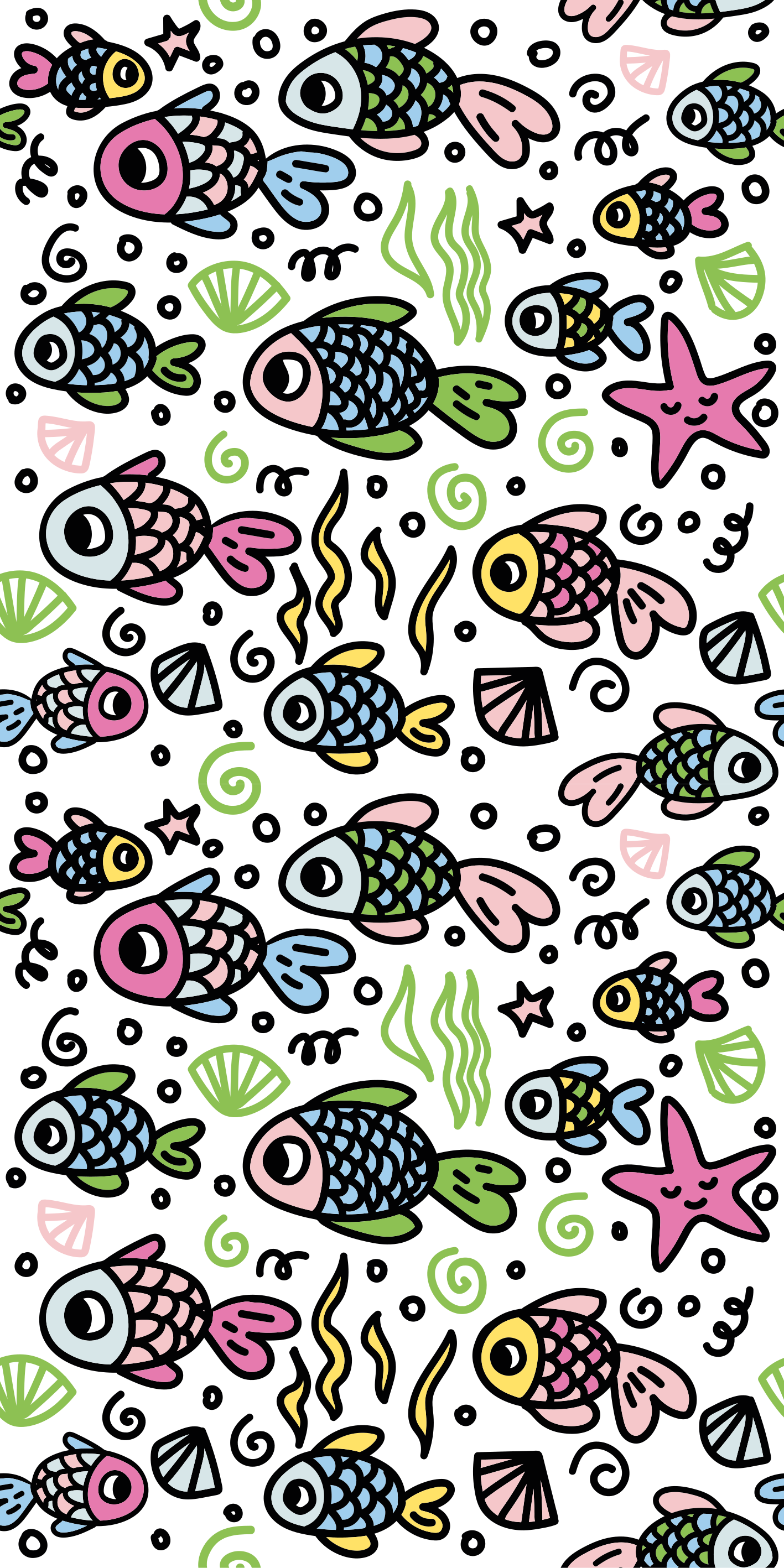Animal vinyl rug multicolor fish pattern - TenStickers