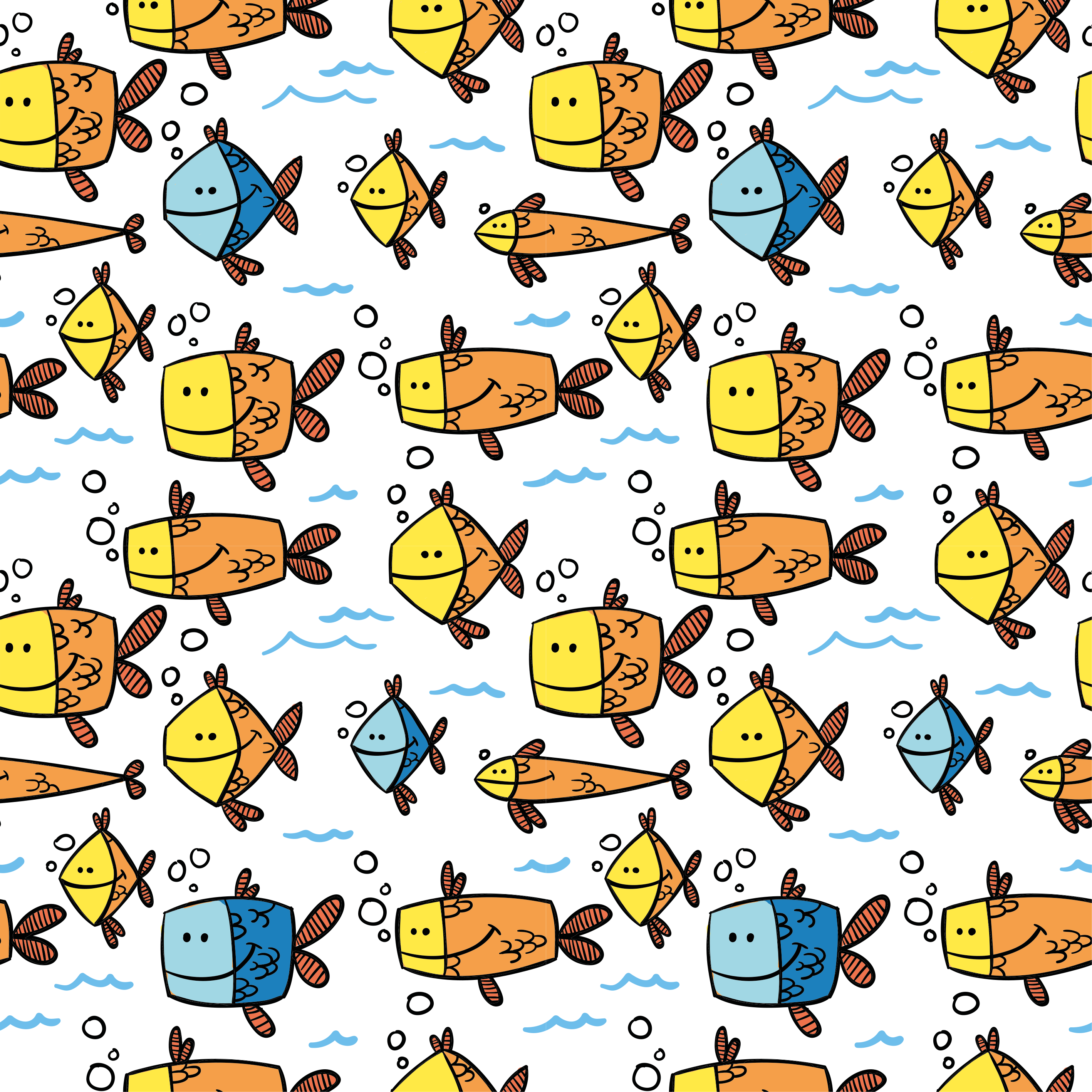 Animal vinyl rug multicolor fish kids design - TenStickers