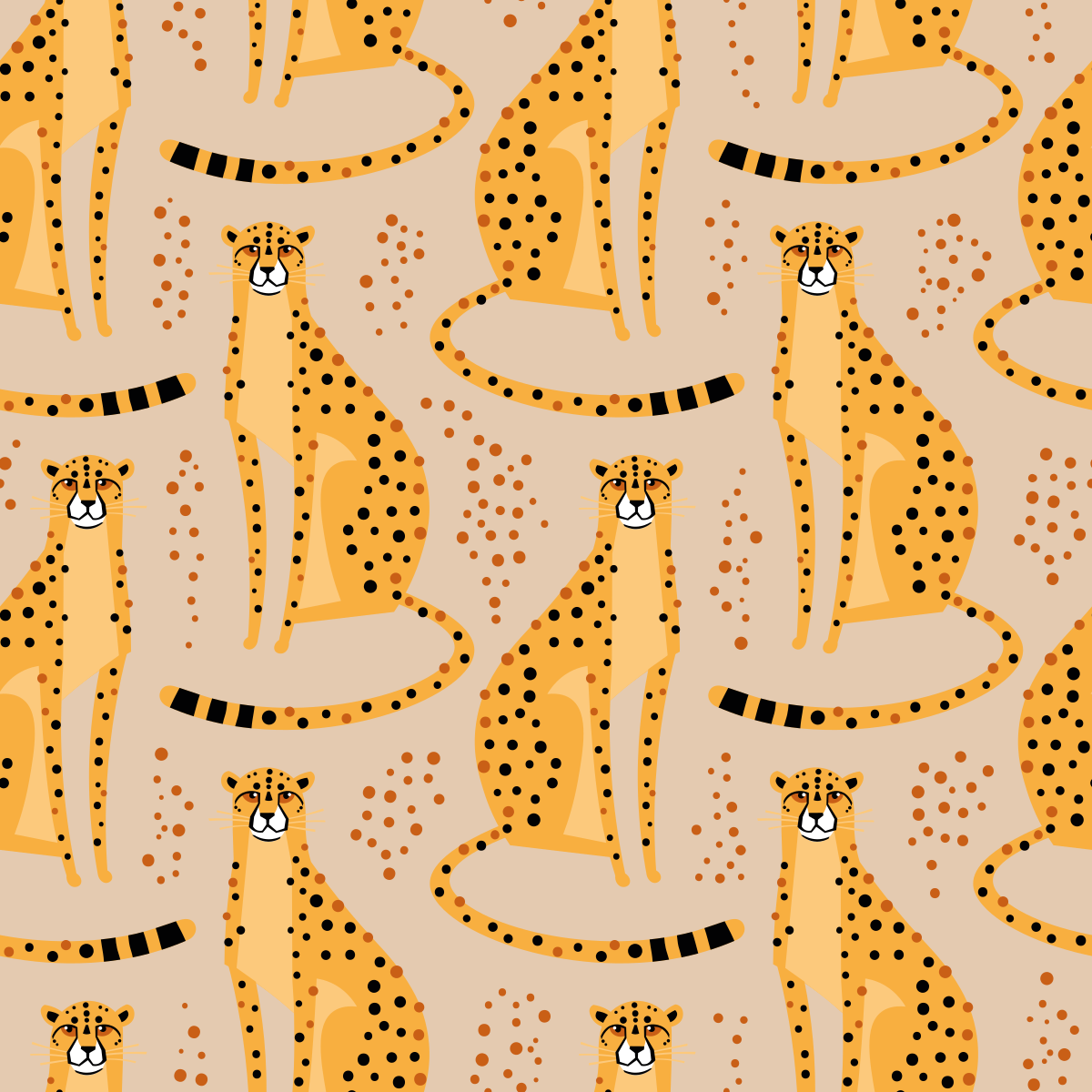 Animal vinyl rug leopard illustration pattern - TenStickers