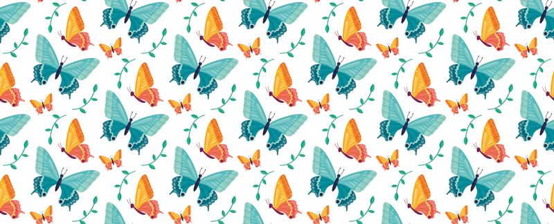 Lively butterfly animal vinyl rug - TenStickers