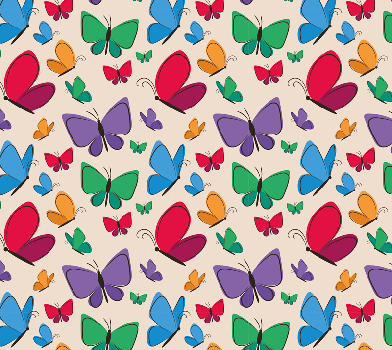 Lively butterfly design animal vinyl rug - TenStickers