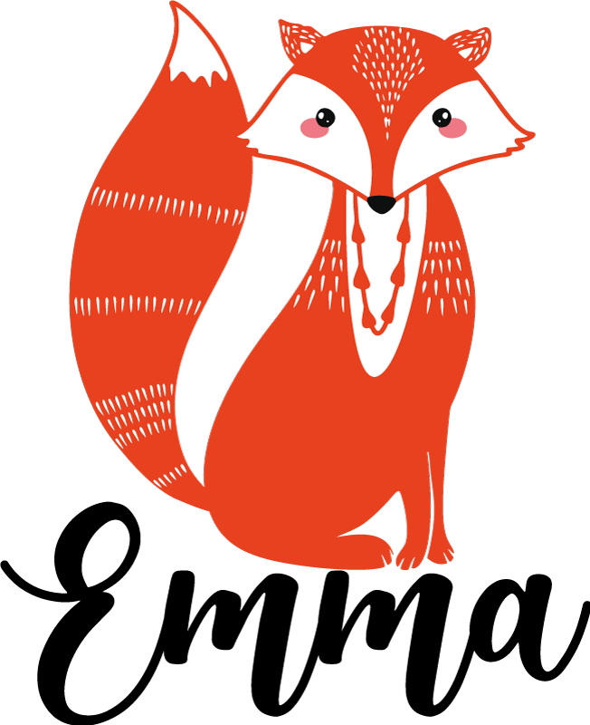 Cute fox illustration animal vinyl rug - TenStickers