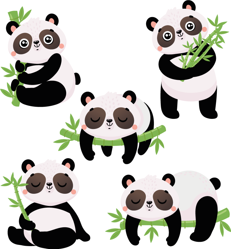 Animal vinyl rug cute panda designs - TenStickers
