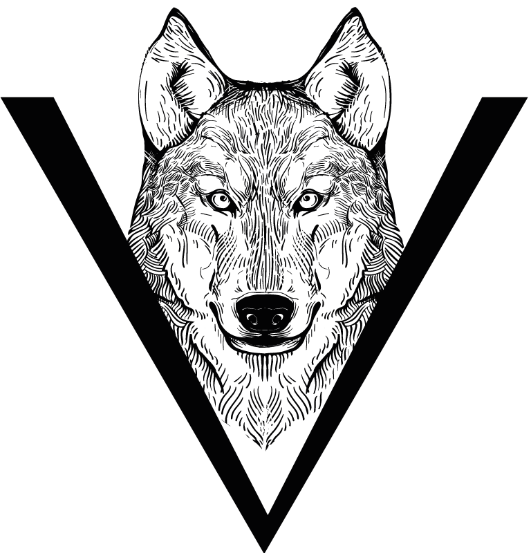 Animal vinyl rug wolf illustration - TenStickers