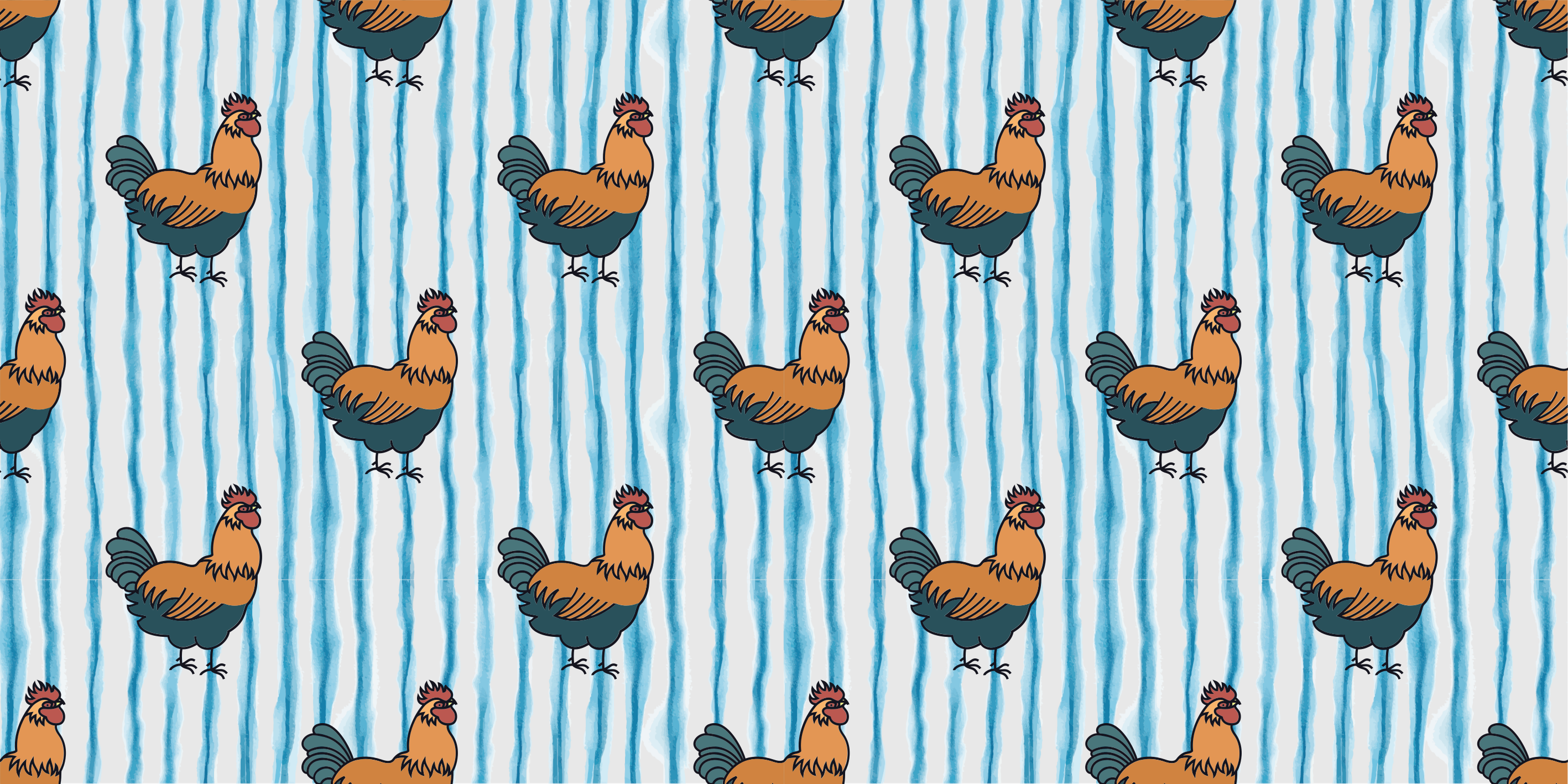 Animal vinyl rug with charming chicken design - TenStickers