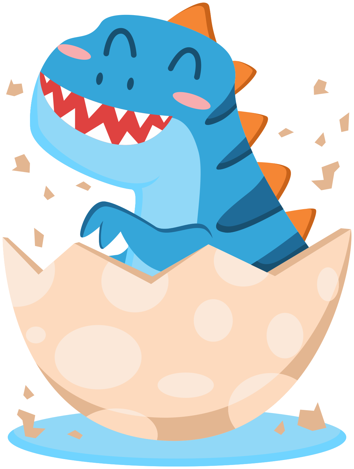 Happy hatchling dinosaur animal vinyl rug - TenStickers