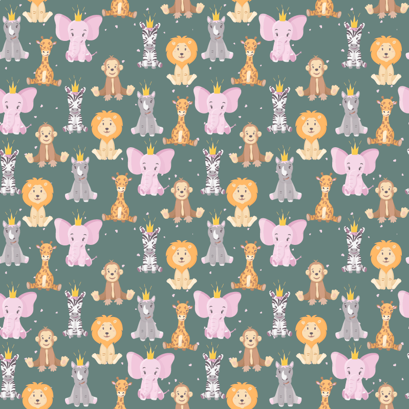 Charming animal traits animal vinyl rug - TenStickers