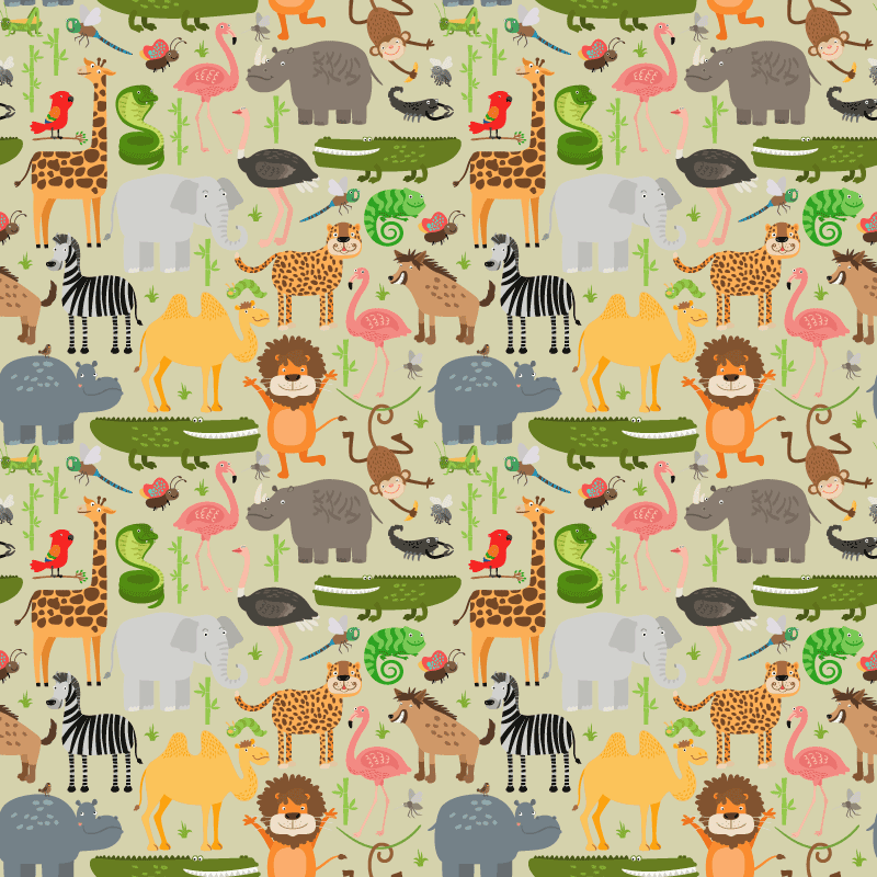Animal vinyl rug with colorful animal design - TenStickers