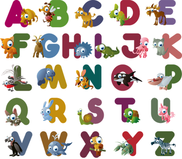 Animal alphabet animal vinyl rug - TenStickers