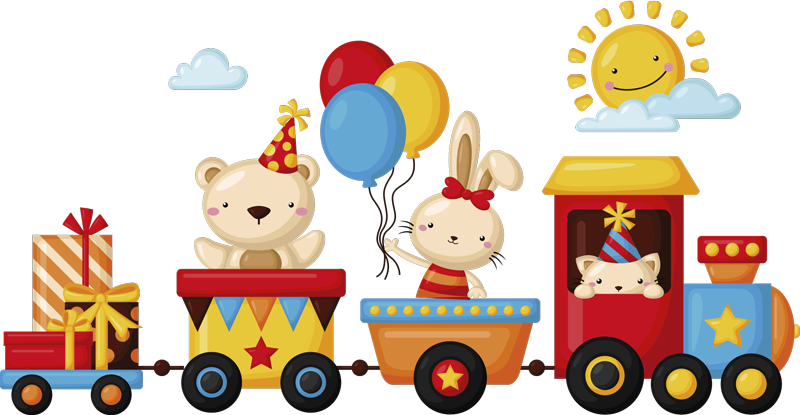 Animal vinyl rug animal train - TenStickers