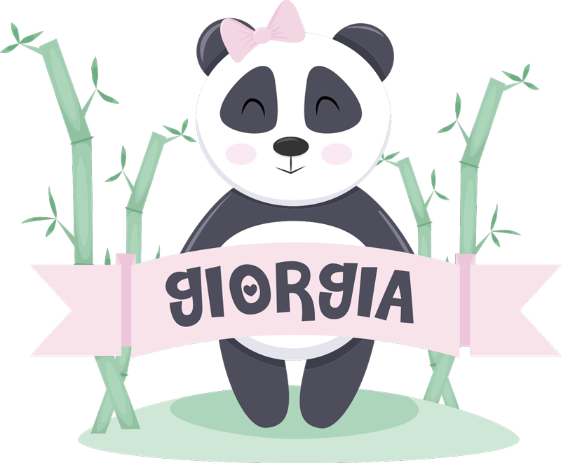 Baby panda girl vinyl rug - TenStickers