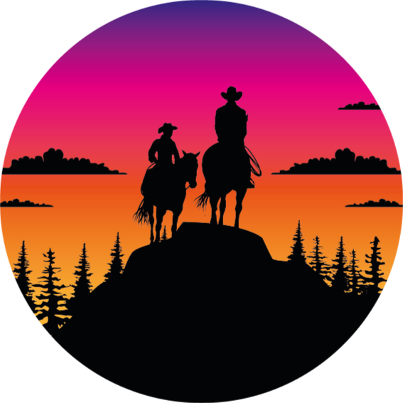 Mountains wild west horses animal vinyl rug - TenStickers