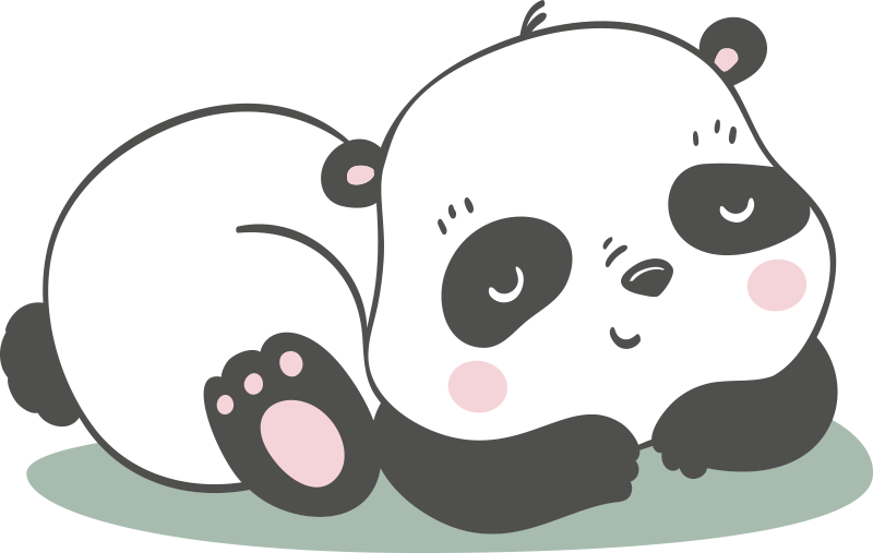 Panda illustration animal vinyl rug - TenStickers