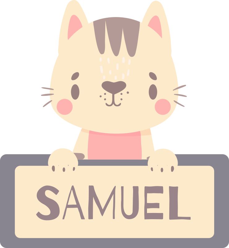 Animal vinyl rug personalized cat label - TenStickers