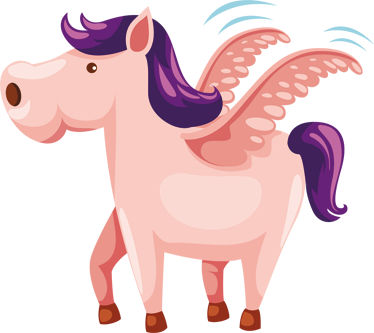 Cute winged pony animal vinyl rug - TenStickers