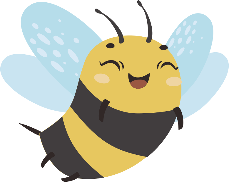 Cheerful flying bee animal vinyl rug - TenStickers