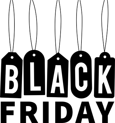 Black friday vinyl rug black and white text - TenStickers