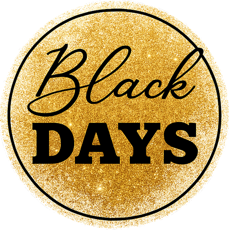 Black friday vinyl rug in white and gold design - TenStickers