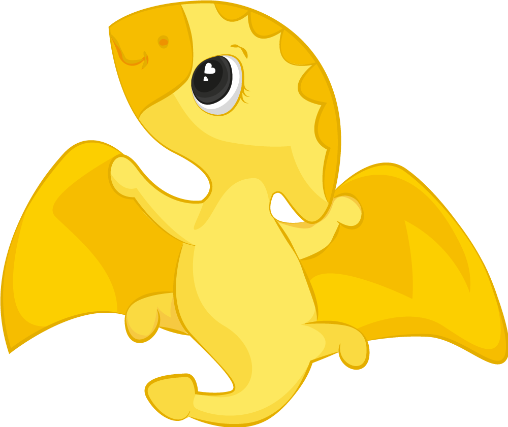 Cheerful yellow dragon animal vinyl rug - TenStickers