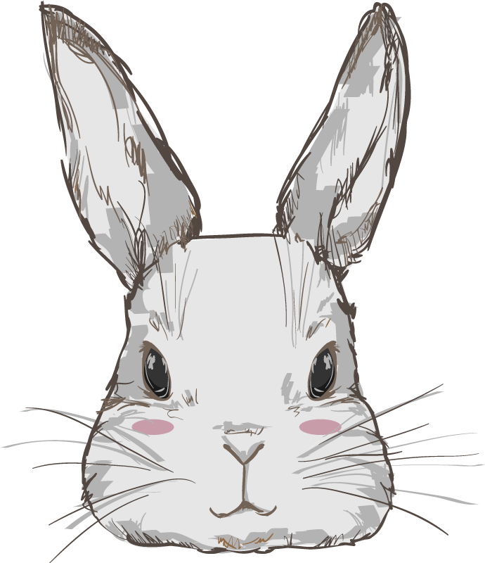 Animal vinyl rug cute rabbit head - TenStickers