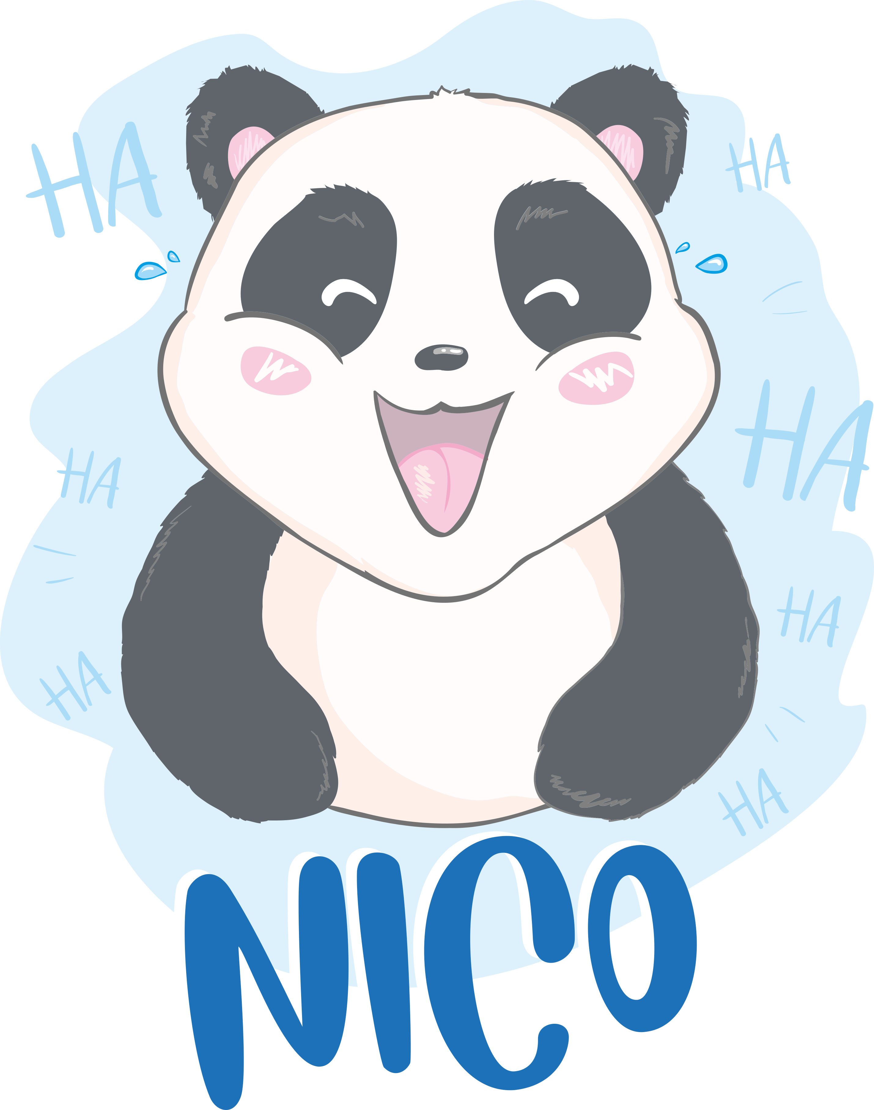Baby panda surprised animal vinyl rug - TenStickers