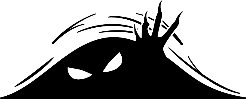 Halloween vinyl rug monster peeking out - TenStickers