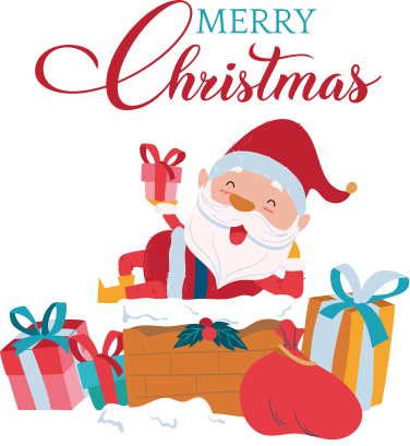 Christmas vinyl rug we have a joyful christmas with santa - TenStickers