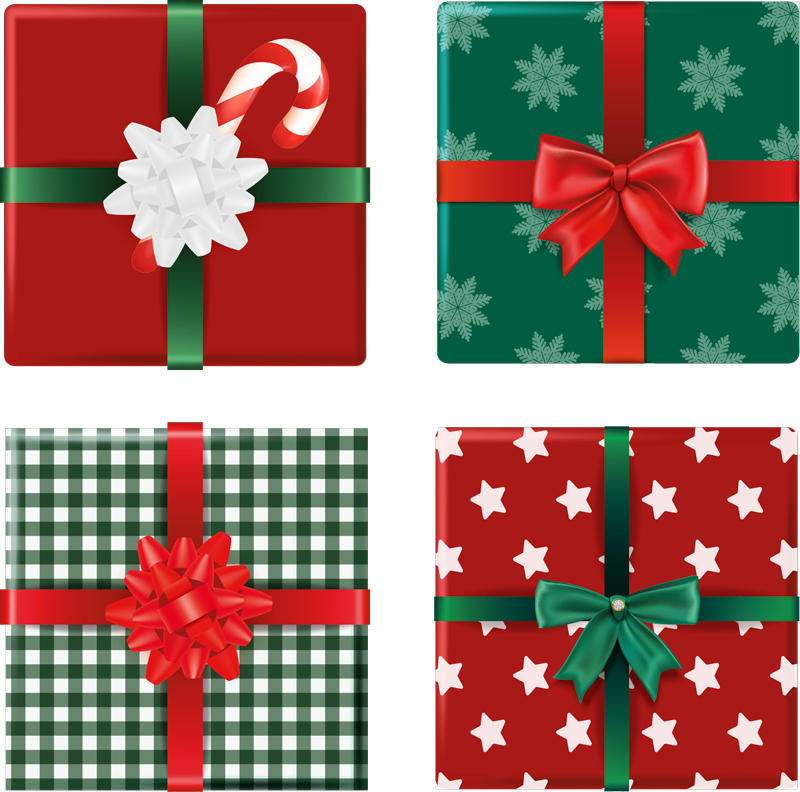 Christmas vinyl rug gift box tile set - TenStickers