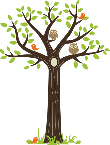 Floral vinyl rug with owls and trees design - TenStickers