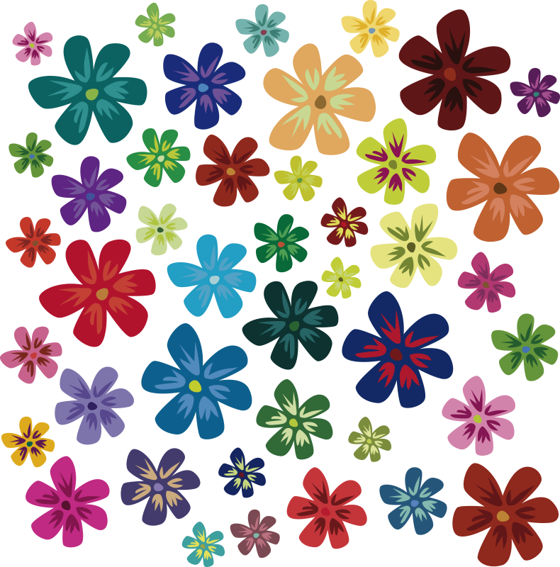 Floral vinyl rug in colored flower design - TenStickers