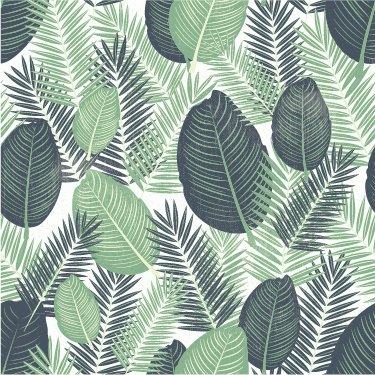 Green big plants floral vinyl rug - TenStickers