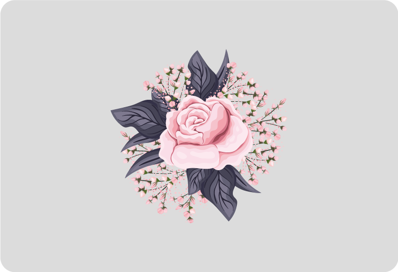 Floral vinyl rug with stunning pink design - TenStickers