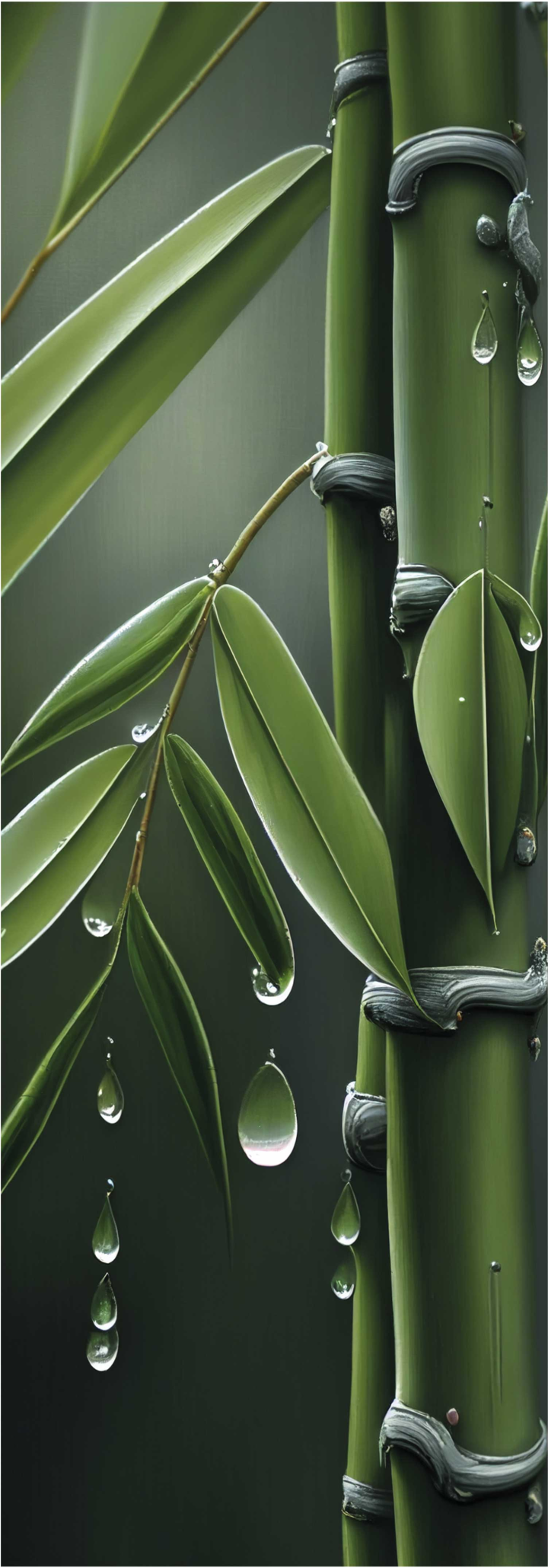 Floral vinyl rug bamboo with drops - TenStickers