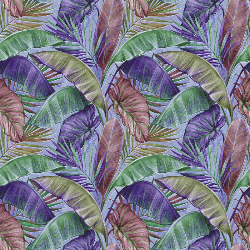 Floral vinyl rug tropical leaf design - TenStickers