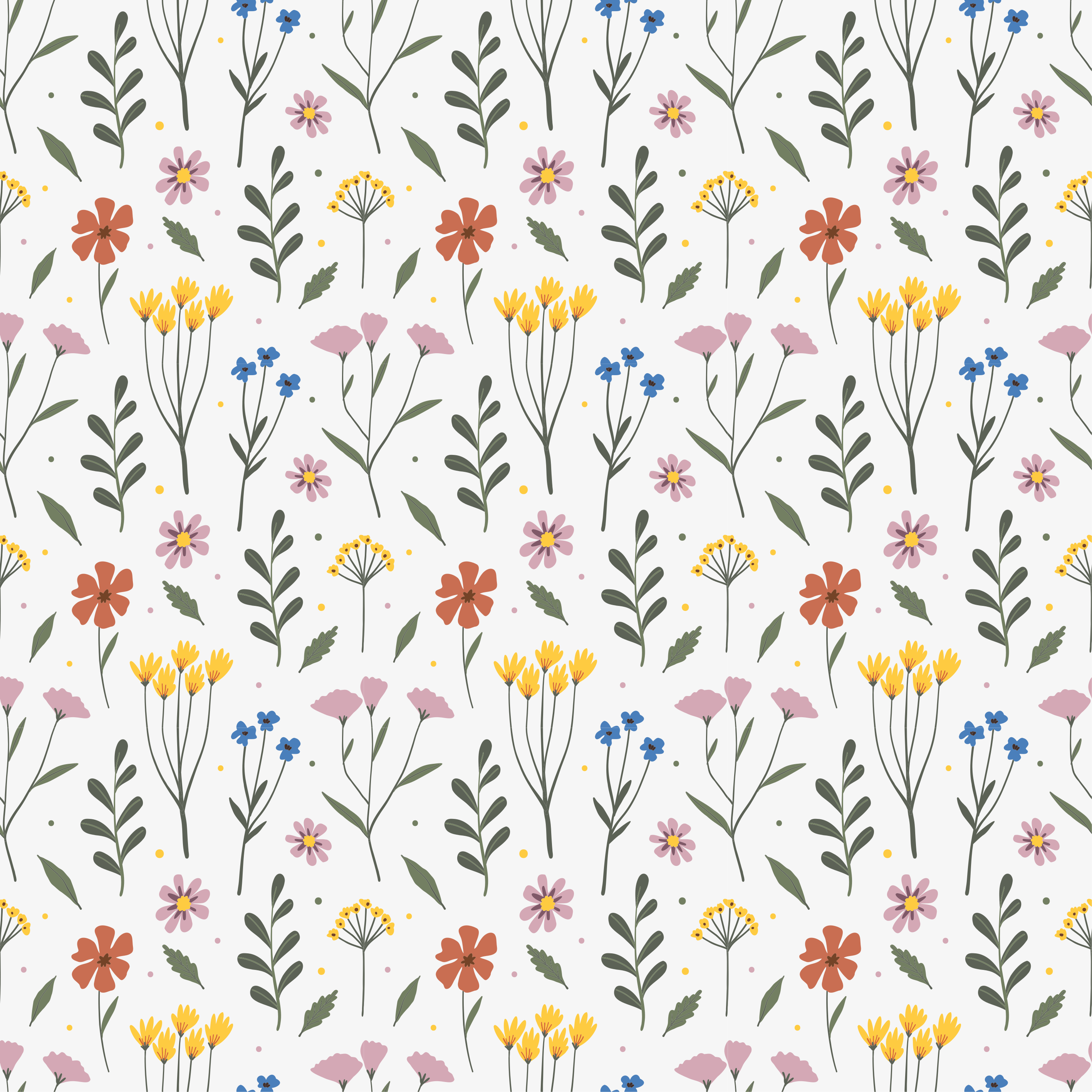 Floral vinyl rug with garden multicolor flowers pattern - TenStickers